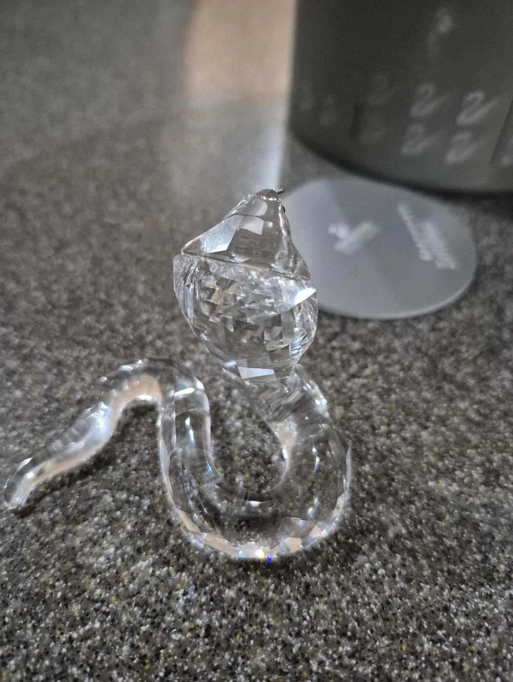 Swarovski Crystal Cobra Figurine 7603 - Clear Glass Home Accent